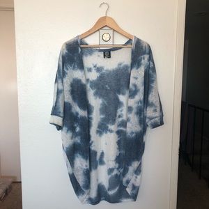 Bobeau Tie-Dye Short Sleeve Shrug Cardigan